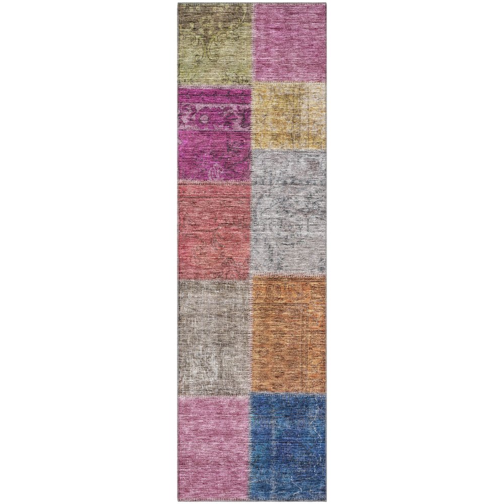 Premium Machine Washable Mayfield AMF663 Copper 2'3" x 7'6" Runner Rug. Picture 1