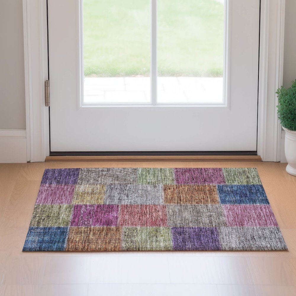 Premium Machine Washable Mayfield AMF663 Copper 1'8" x 2'6" Rug. Picture 5