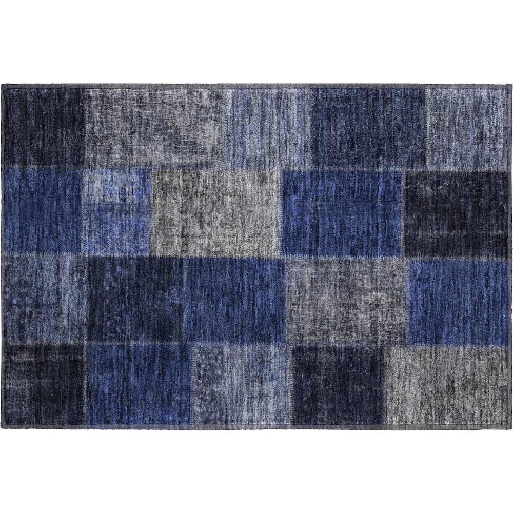 Premium Machine Washable Mayfield AMF663 Navy 1'8" x 2'6" Rug. Picture 1