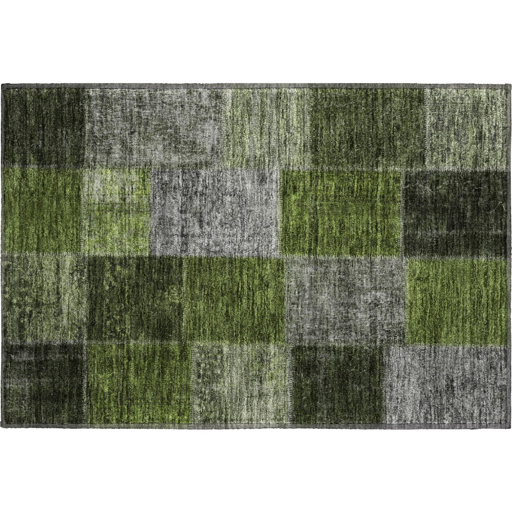 Premium Machine Washable Mayfield AMF663 Olive 1'8" x 2'6" Rug. Picture 1