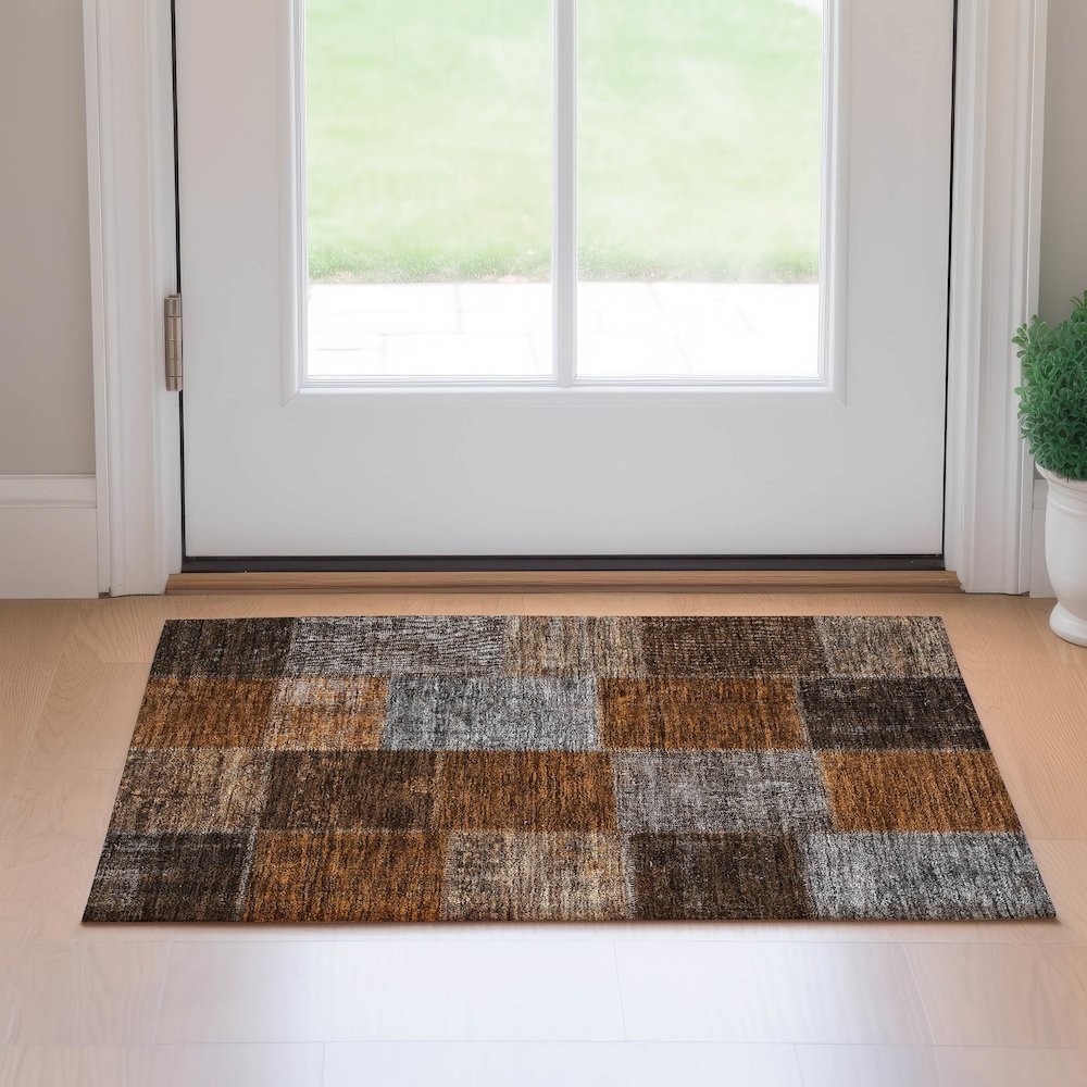Premium Machine Washable Mayfield AMF663 Paprika 1'8" x 2'6" Rug. Picture 5