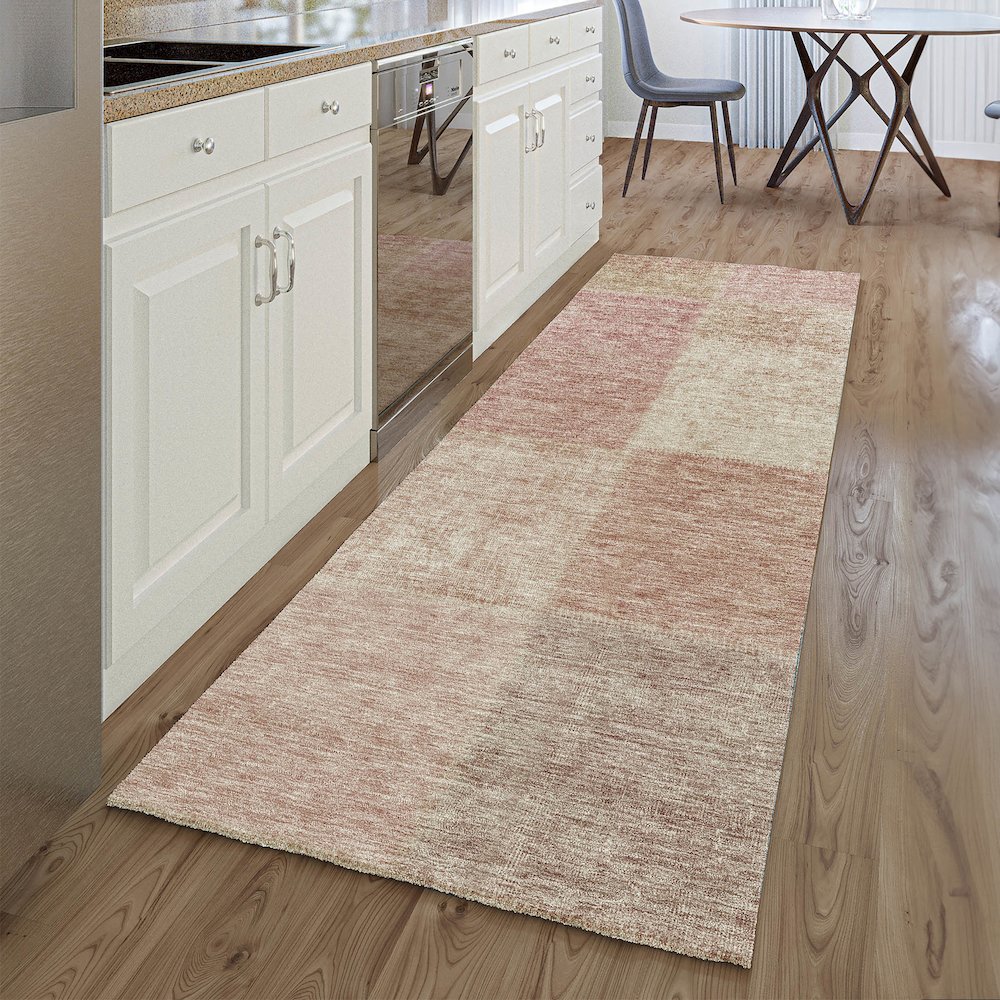 Premium Machine Washable Mayfield AMF664 Blush 2'3" x 7'6" Runner Rug. Picture 5