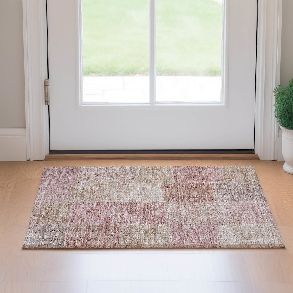 Premium Machine Washable Mayfield AMF664 Blush 1'8" x 2'6" Rug. Picture 5