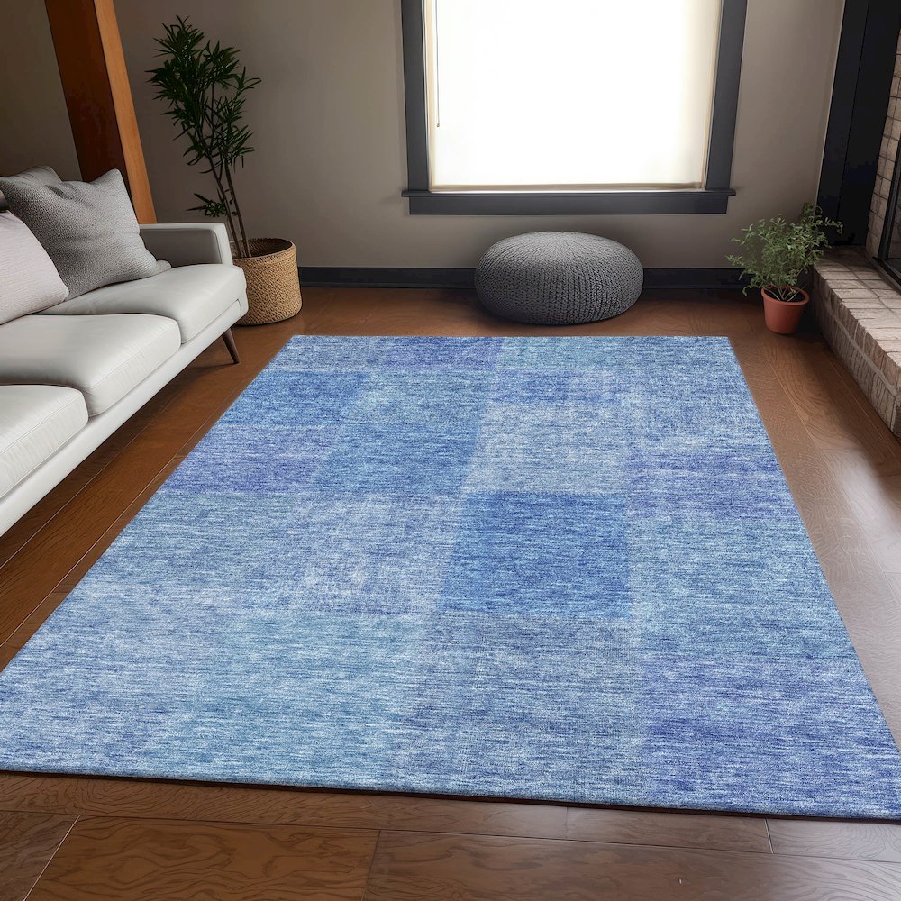 Premium Machine Washable Mayfield AMF664 Denim 2'6" x 3'10" Rug. Picture 5