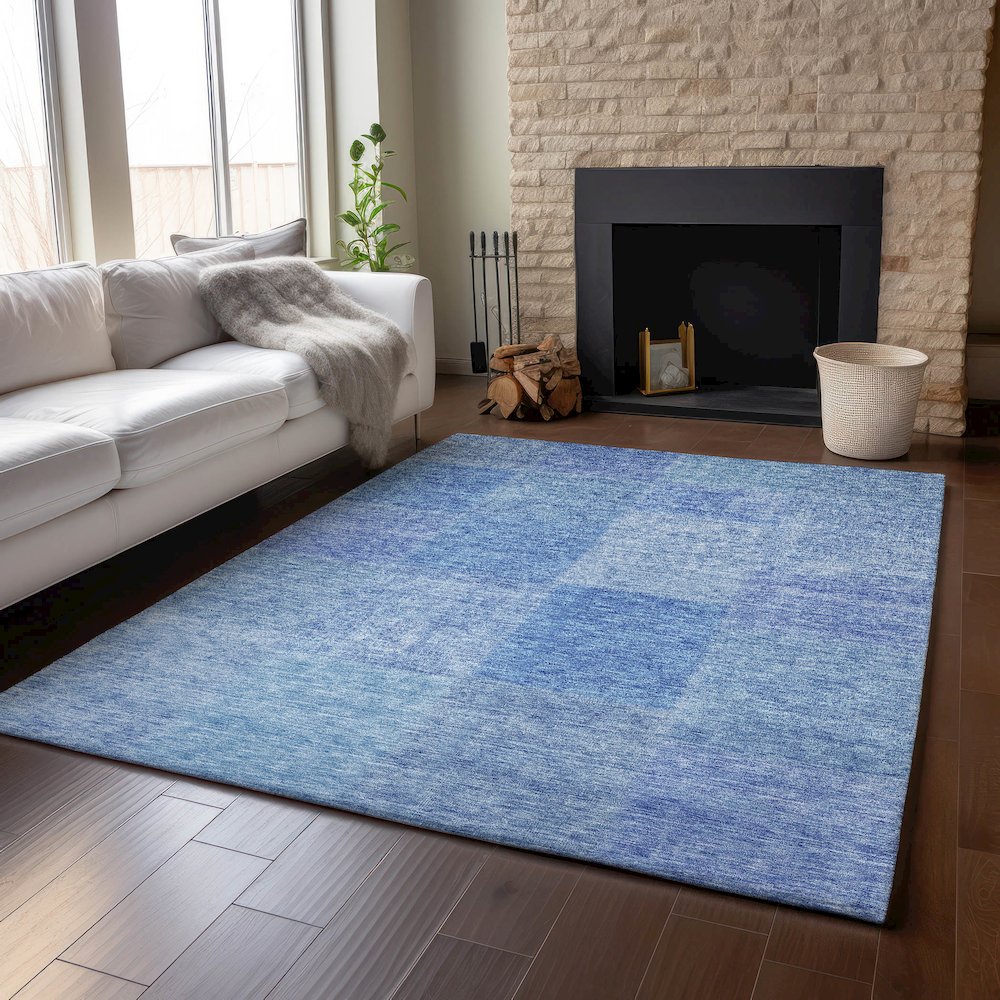 Premium Machine Washable Mayfield AMF664 Denim 2'6" x 3'10" Rug. Picture 6
