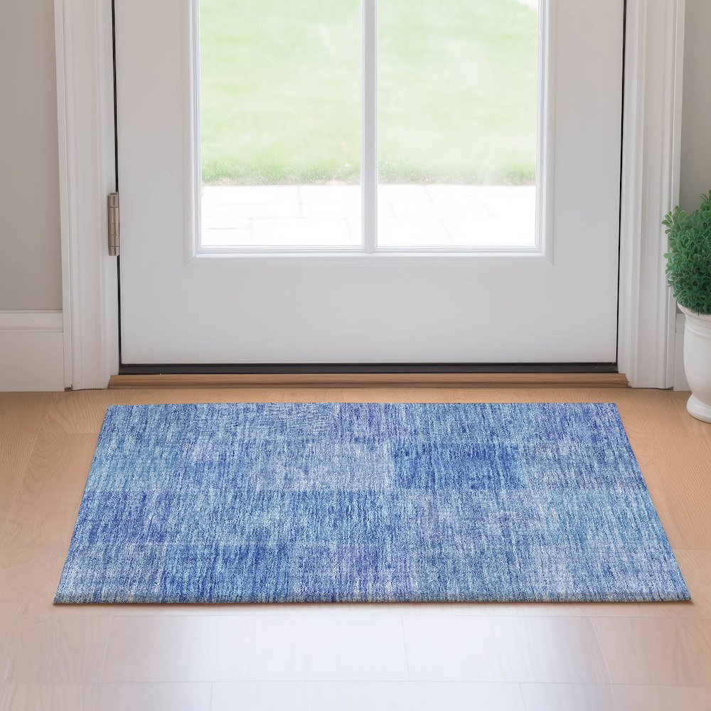 Premium Machine Washable Mayfield AMF664 Denim 1'8" x 2'6" Rug. Picture 5