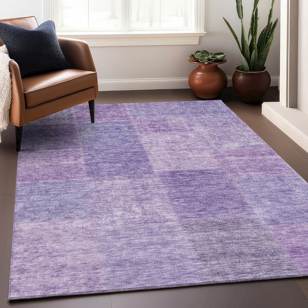 Premium Machine Washable Mayfield AMF664 Lavender 2'6" x 3'10" Rug. Picture 6