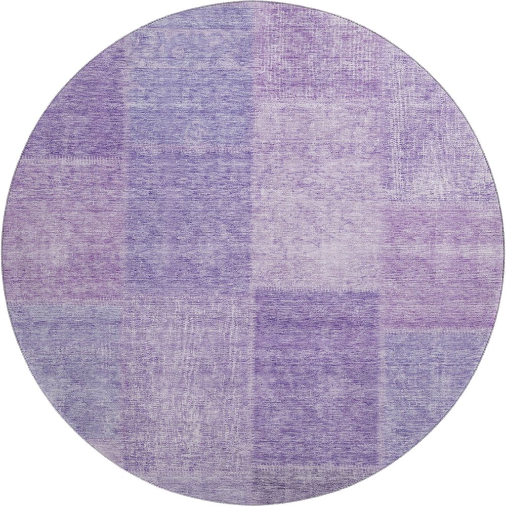 Premium Machine Washable Mayfield AMF664 Lavender 8' x 8' Round Rug. Picture 1