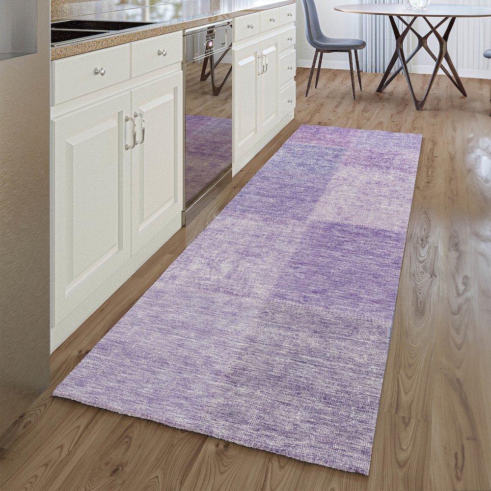 Premium Machine Washable Mayfield AMF664 Lavender 2'3" x 7'6" Runner Rug. Picture 5