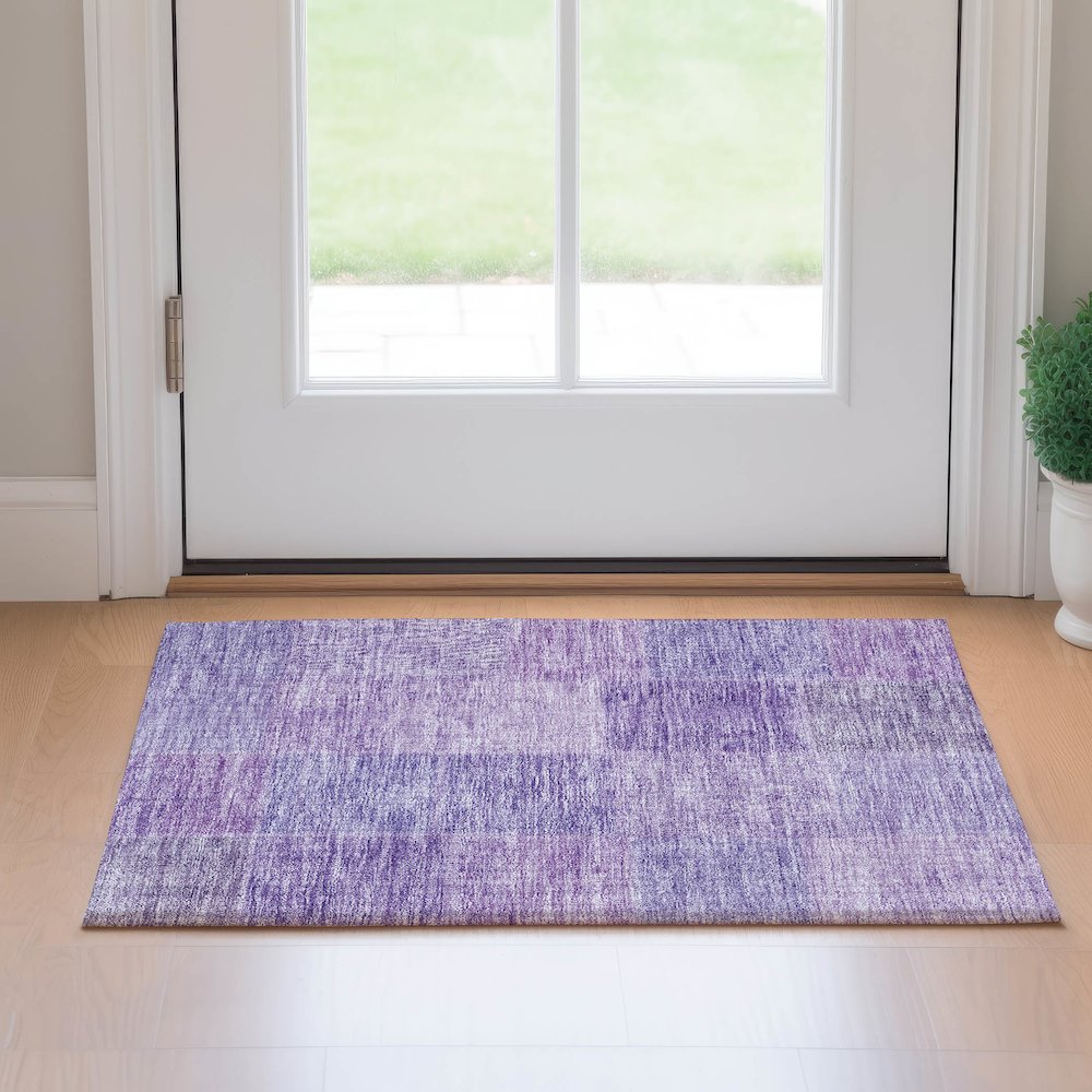 Premium Machine Washable Mayfield AMF664 Lavender 1'8" x 2'6" Rug. Picture 5