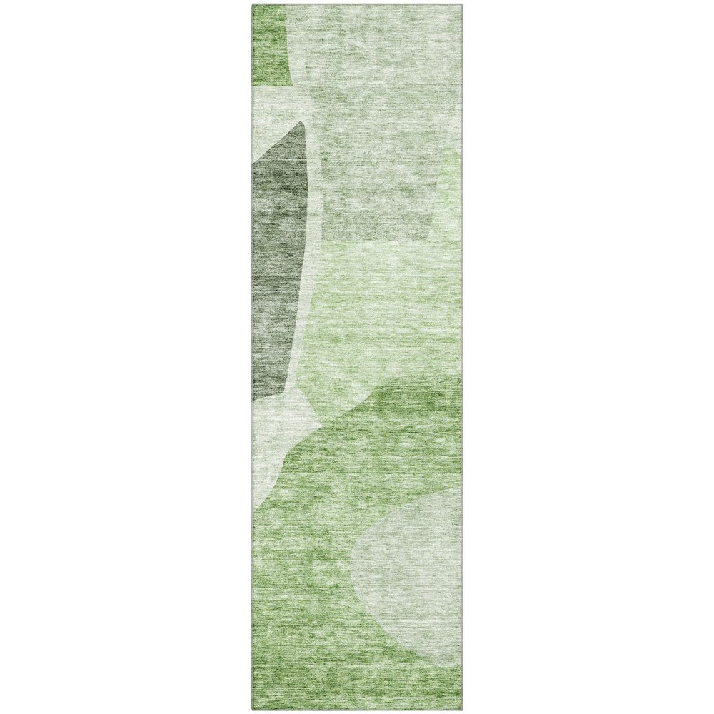 Premium Machine Washable Mayfield AMF665 Aloe 2'3" x 7'6" Runner Rug. Picture 1