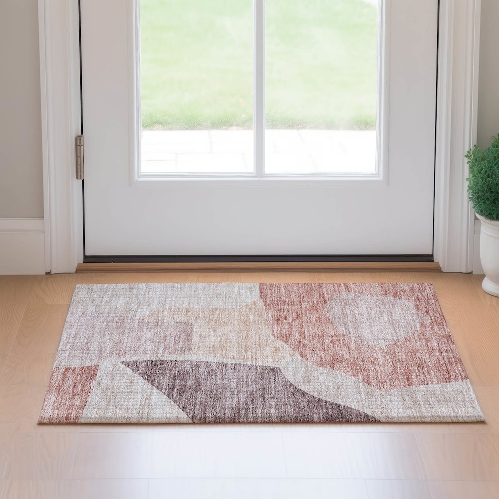 Premium Machine Washable Mayfield AMF665 Blush 1'8" x 2'6" Rug. Picture 5