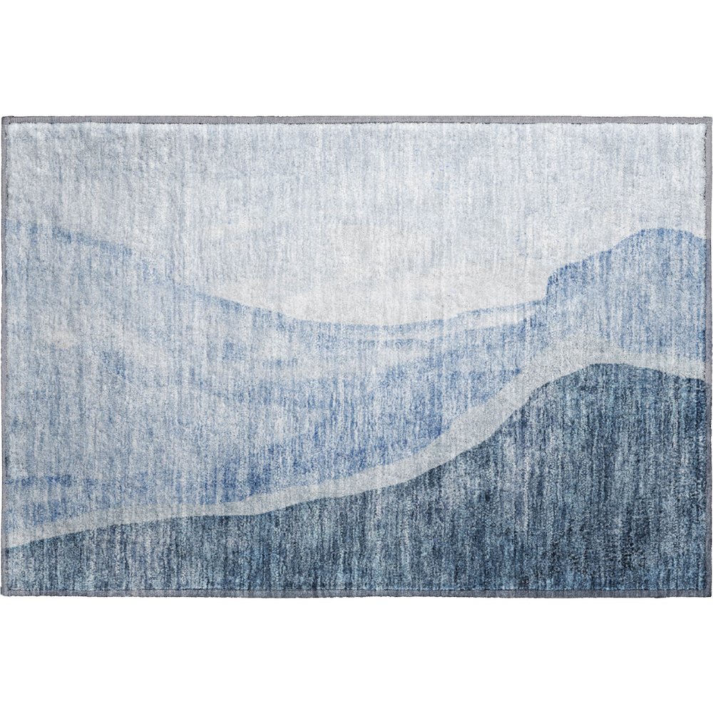 Premium Machine Washable Mayfield AMF667 Blue 1'8" x 2'6" Rug. Picture 1