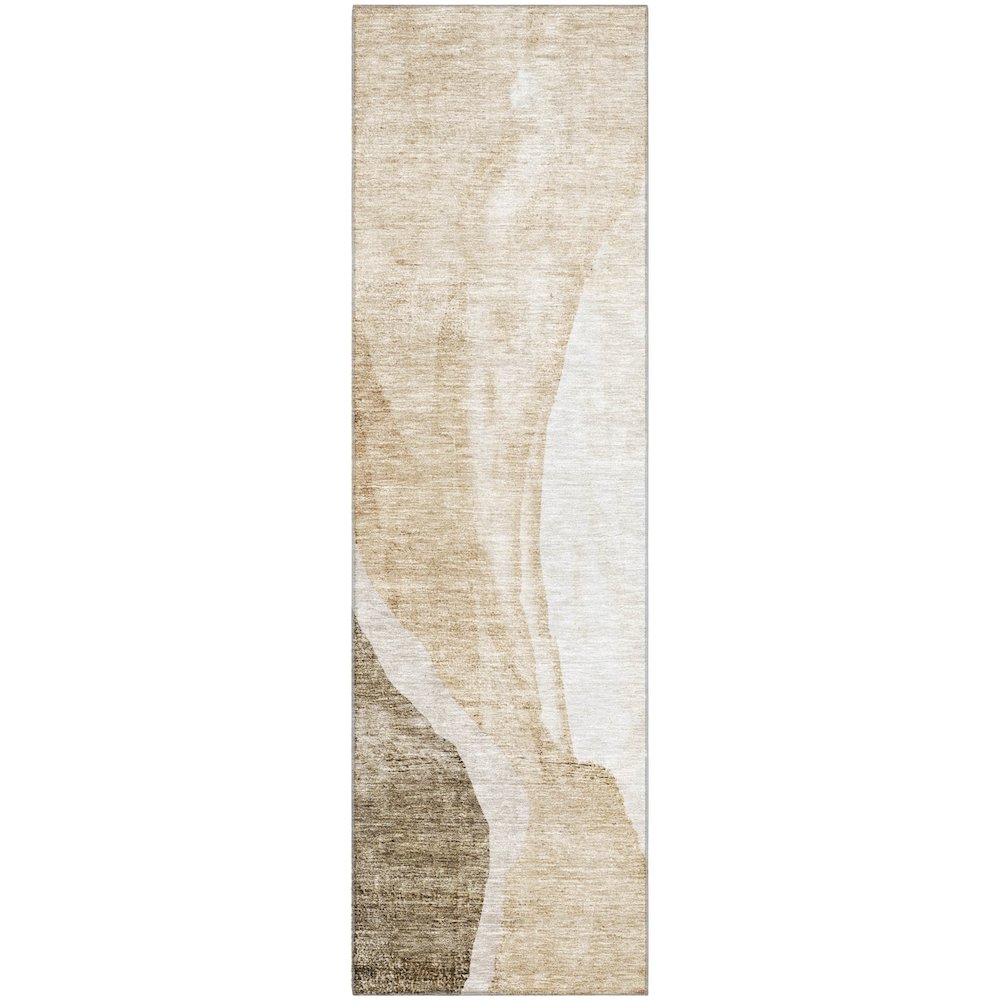 Premium Machine Washable Mayfield AMF667 Brown 2'3" x 7'6" Runner Rug. Picture 1