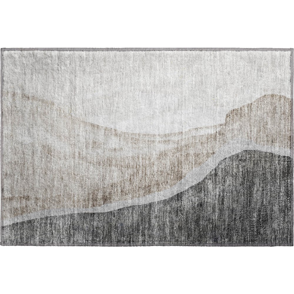 Premium Machine Washable Mayfield AMF667 Charcoal 1'8" x 2'6" Rug. Picture 1