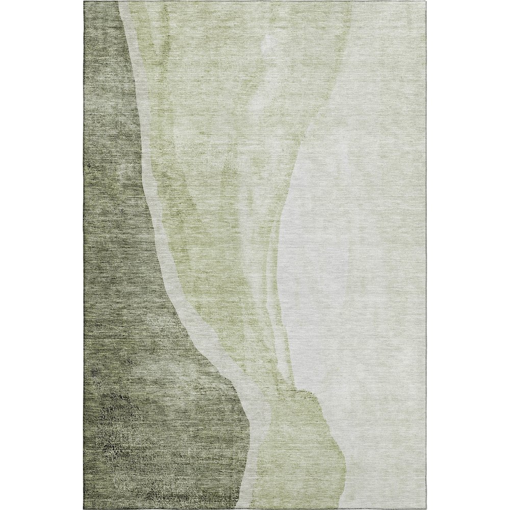 Premium Machine Washable Mayfield AMF667 Olive 2'6" x 3'10" Rug. Picture 1