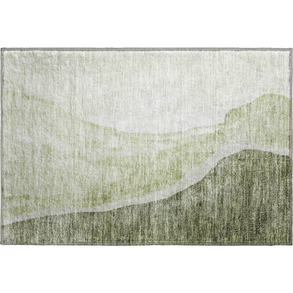 Premium Machine Washable Mayfield AMF667 Olive 1'8" x 2'6" Rug. Picture 1