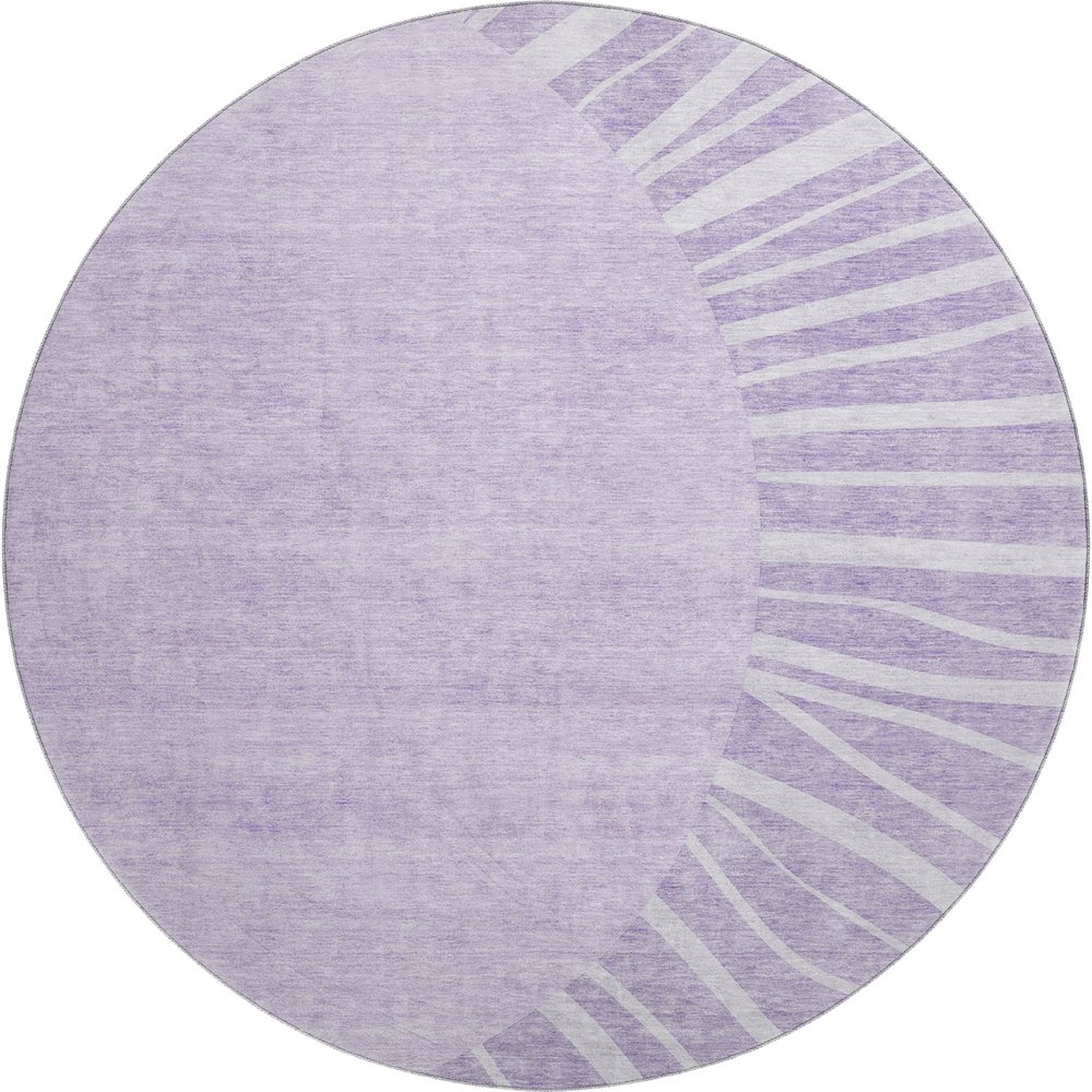 Premium Machine Washable Mayfield AMF668 Lavender 8' x 8' Round Rug. Picture 1