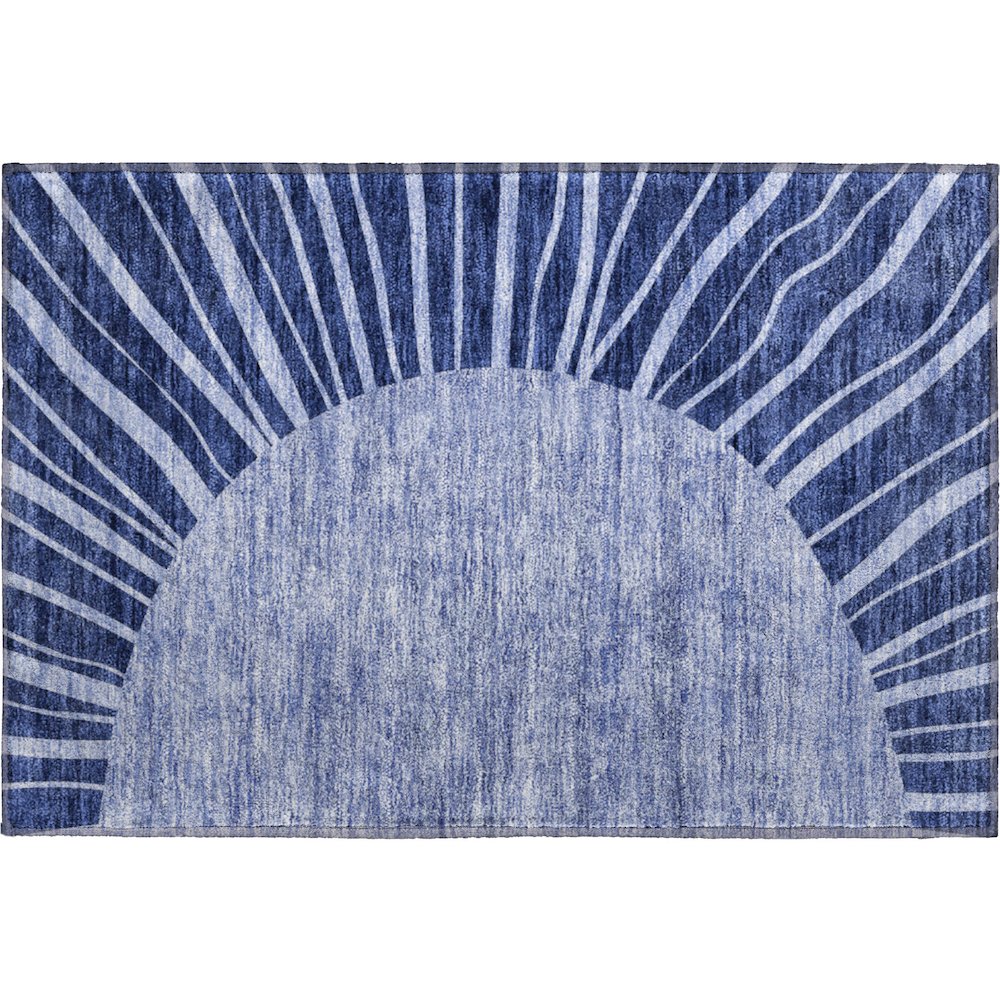 Premium Machine Washable Mayfield AMF668 Navy 1'8" x 2'6" Rug. Picture 1