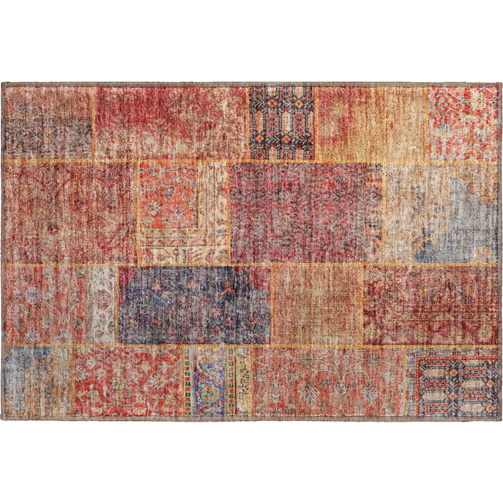 Premium Machine Washable Mayfield AMF669 Red 1'8" x 2'6" Rug. Picture 1