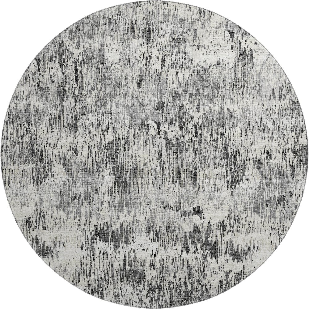Premium Machine Washable Mayfield  Gray 8' x 8' Round Rug. Picture 1