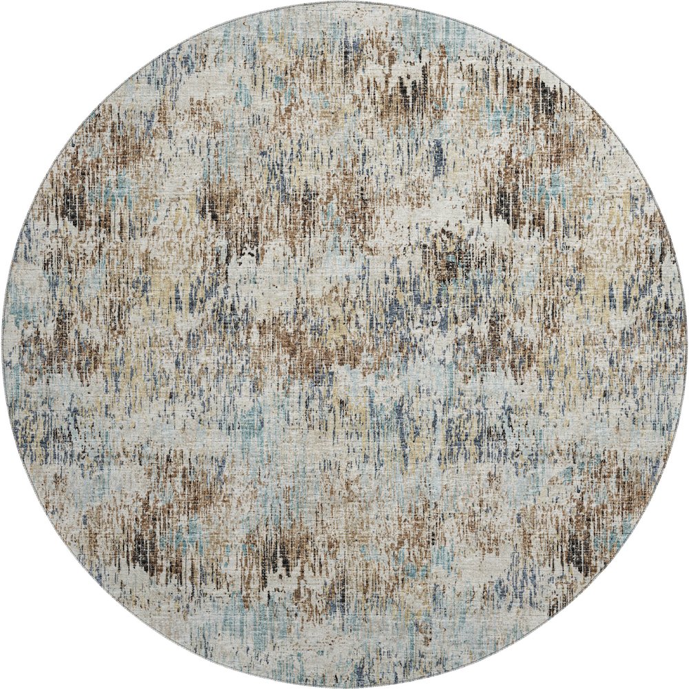 Premium Machine Washable Mayfield  Moody 8' x 8' Round Rug. Picture 1