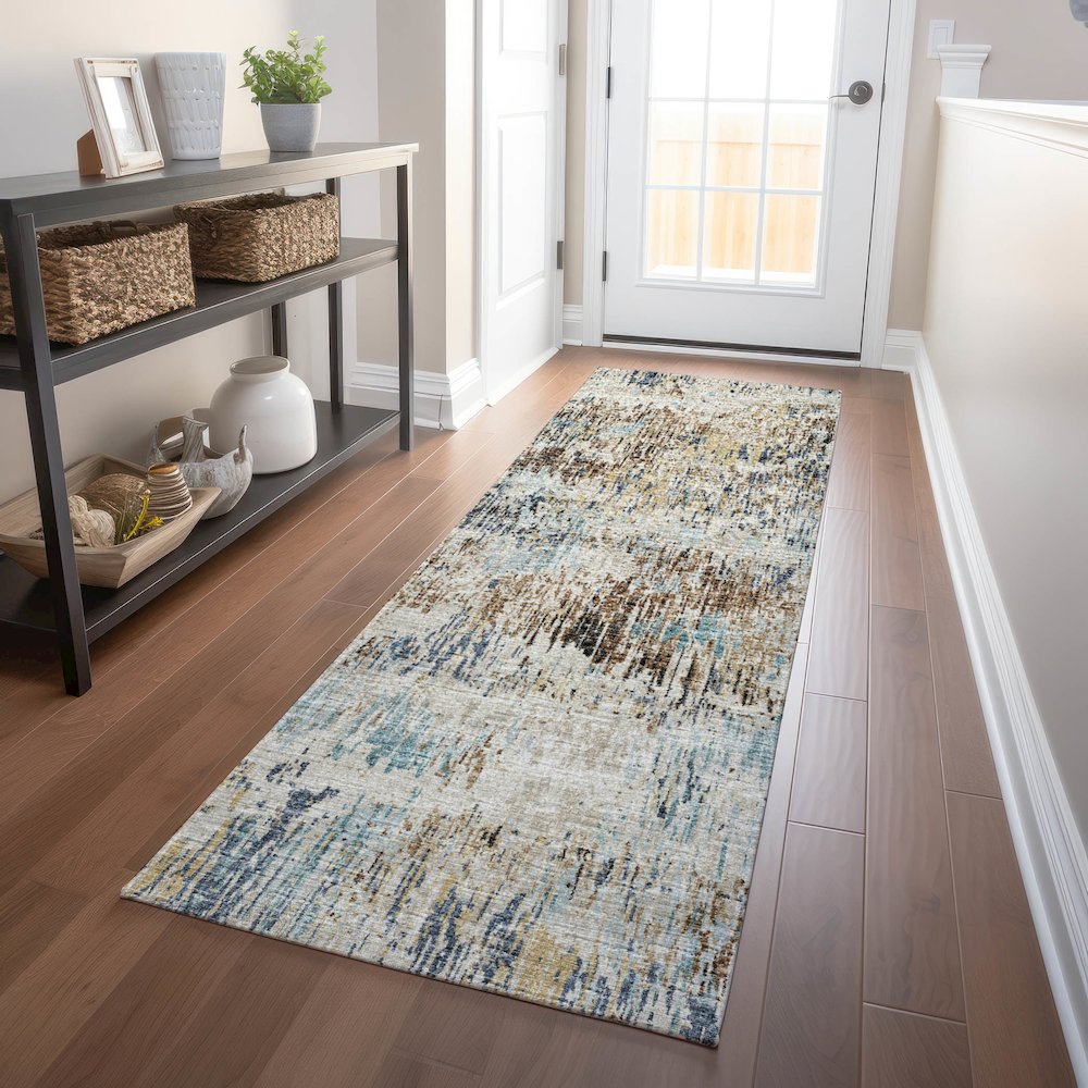 Premium Machine Washable Mayfield  Moody 2'3" x 7'6" Runner Rug. Picture 5