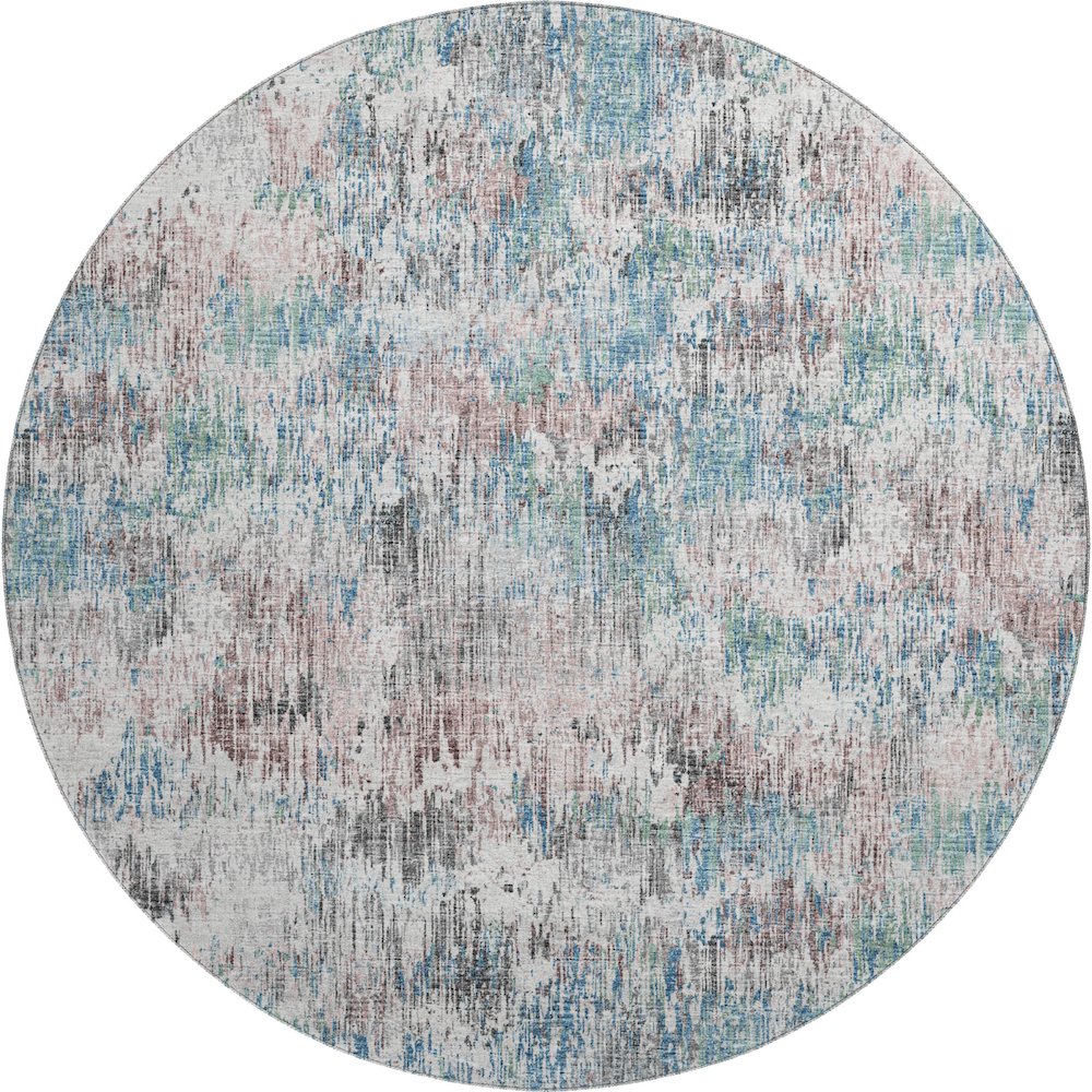 Premium Machine Washable Mayfield  Multi 8' x 8' Round Rug. Picture 1