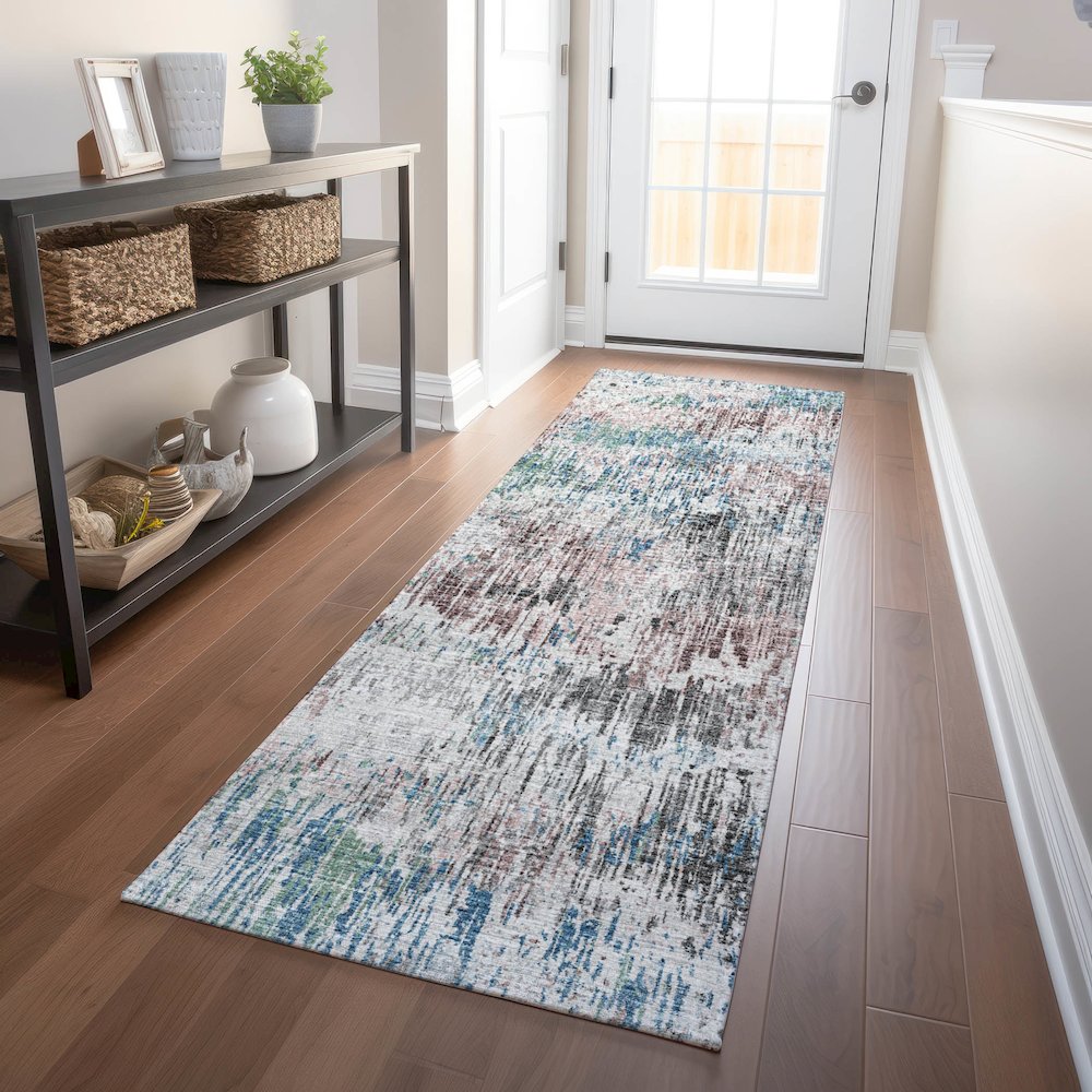 Premium Machine Washable Mayfield  Multi 2'3" x 7'6" Runner Rug. Picture 5