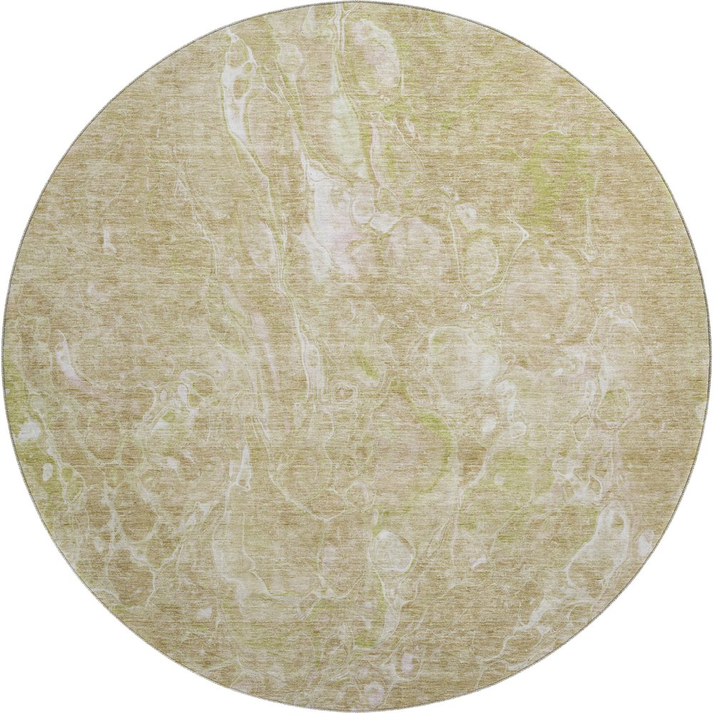 Premium Machine Washable Mayfield AMF670 Beige 8' x 8' Round Rug. Picture 1