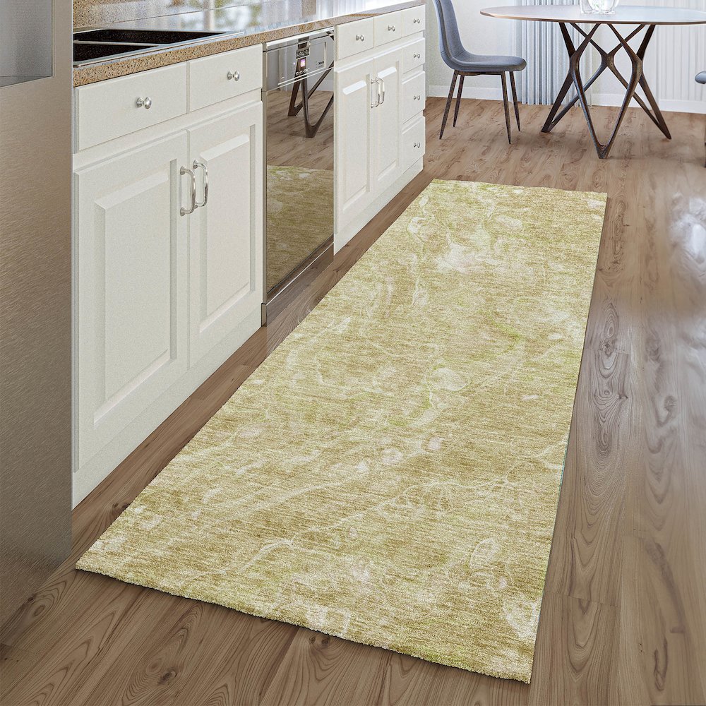 Premium Machine Washable Mayfield AMF670 Beige 2'3" x 7'6" Runner Rug. Picture 5