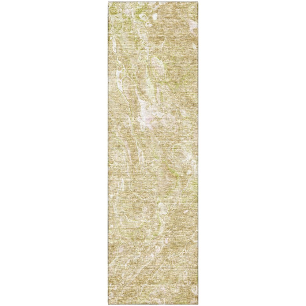 Premium Machine Washable Mayfield AMF670 Beige 2'3" x 7'6" Runner Rug. Picture 1