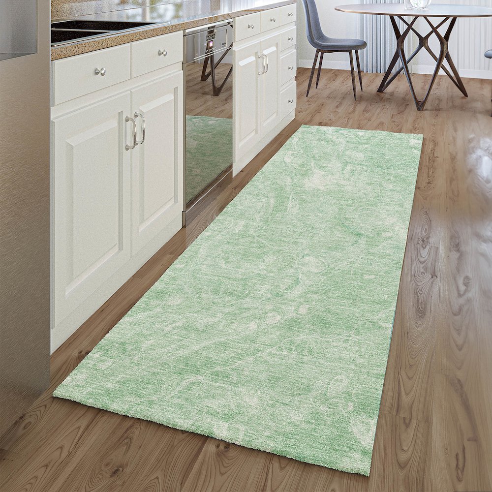 Premium Machine Washable Mayfield AMF670 Mint 2'3" x 7'6" Runner Rug. Picture 5