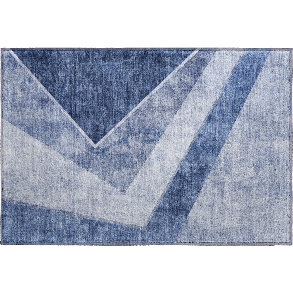 Premium Machine Washable Mayfield AMF671 Blue 1'8" x 2'6" Rug. Picture 1