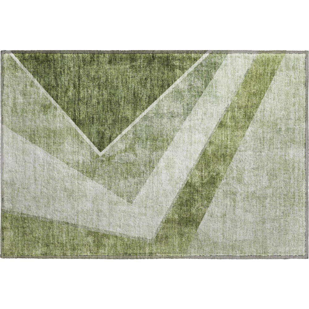 Premium Machine Washable Mayfield AMF671 Olive 1'8" x 2'6" Rug. Picture 1