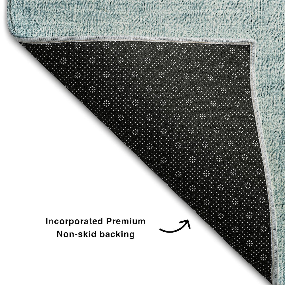 Premium Machine Washable Mayfield AMF671 Teal 1'8" x 2'6" Rug. Picture 2