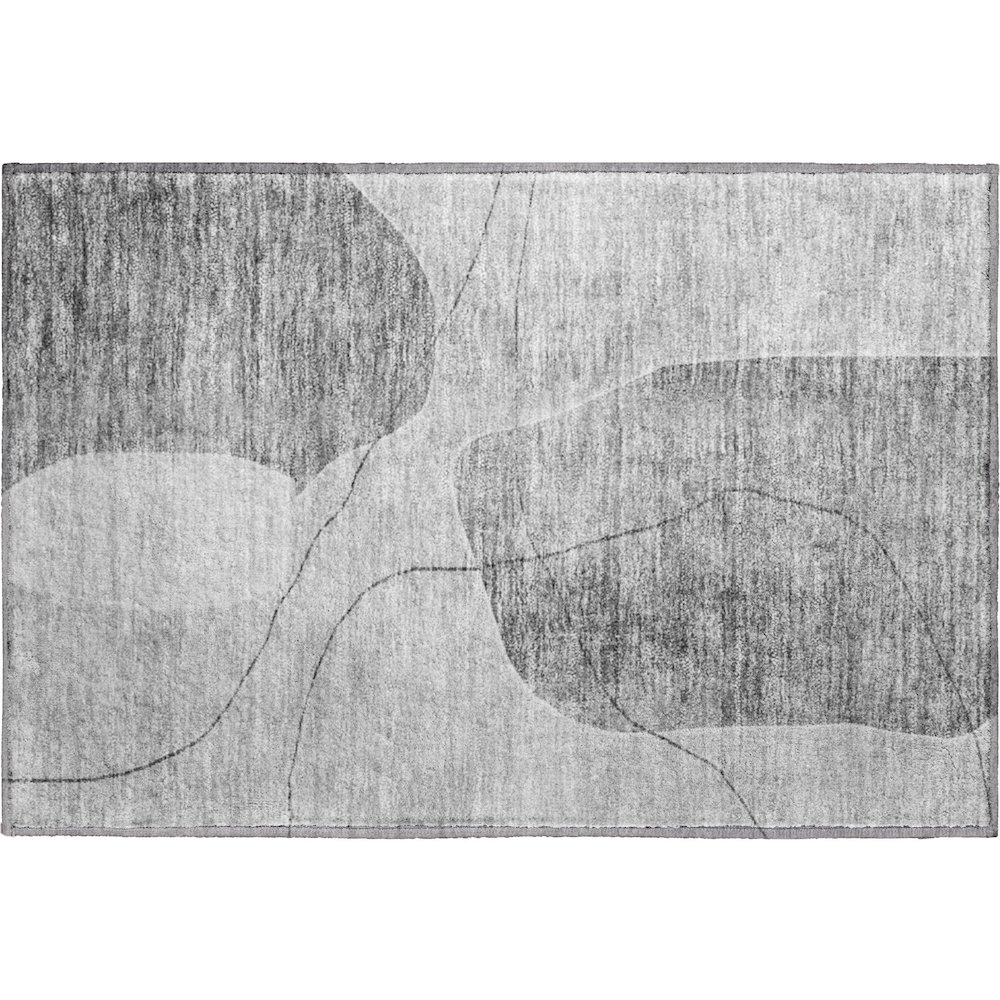 Premium Machine Washable Mayfield AMF672 Gray 1'8" x 2'6" Rug. Picture 1