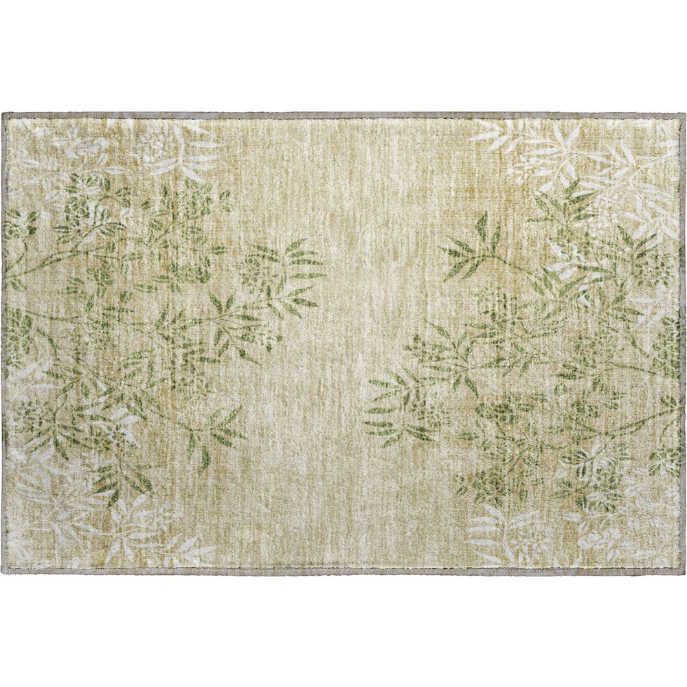 Premium Machine Washable Mayfield AMF673 Khaki 1'8" x 2'6" Rug. Picture 1
