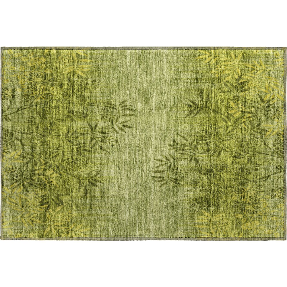 Premium Machine Washable Mayfield AMF673 Olive 1'8" x 2'6" Rug. Picture 1