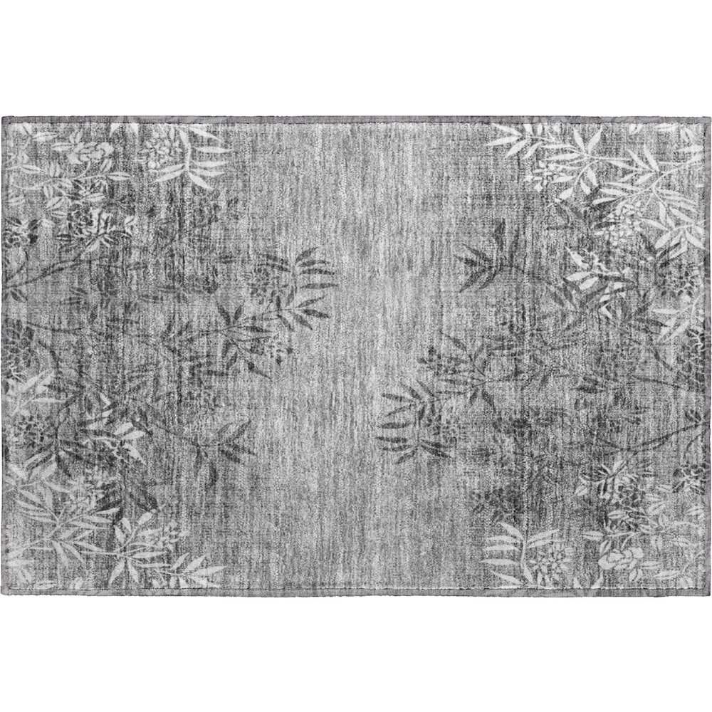 Premium Machine Washable Mayfield AMF673 Pewter 1'8" x 2'6" Rug. Picture 1