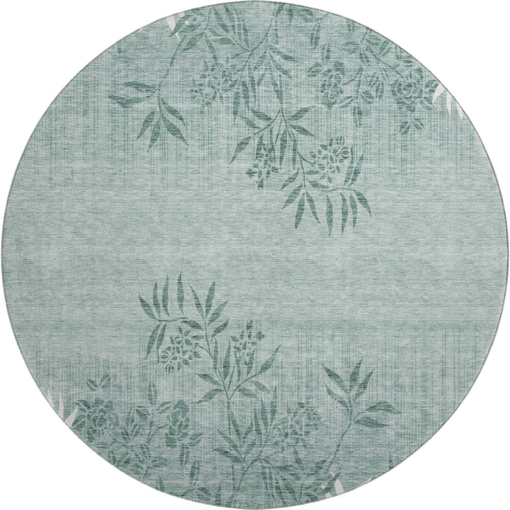 Premium Machine Washable Mayfield AMF673 Sage 8' x 8' Round Rug. Picture 1