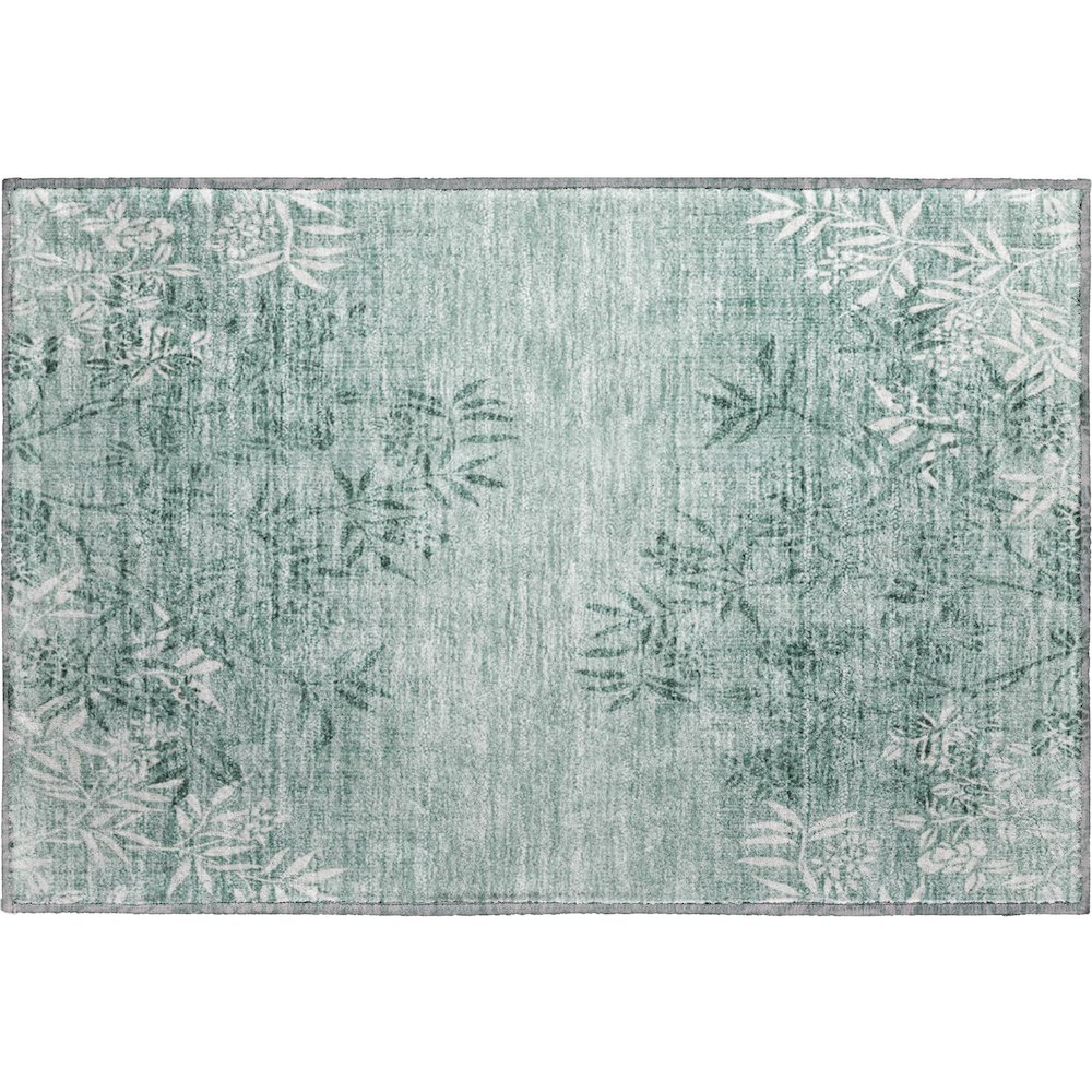 Premium Machine Washable Mayfield AMF673 Sage 1'8" x 2'6" Rug. Picture 1