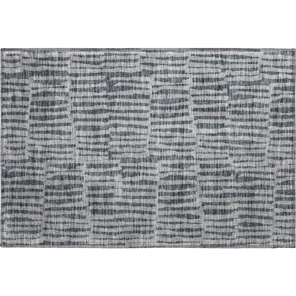 Premium Machine Washable Mayfield AMF674 Charcoal 1'8" x 2'6" Rug. Picture 1