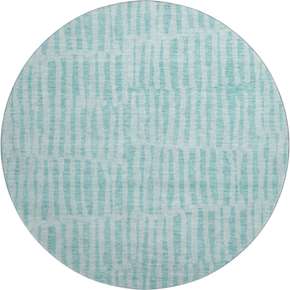 Premium Machine Washable Mayfield AMF674 Teal 8' x 8' Round Rug. Picture 1