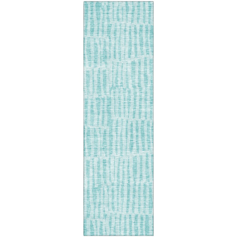 Premium Machine Washable Mayfield AMF674 Teal 2'3" x 7'6" Runner Rug. Picture 1