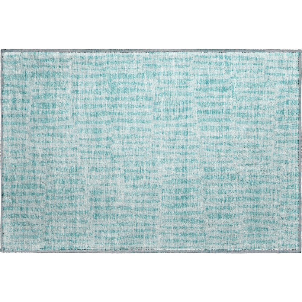 Premium Machine Washable Mayfield AMF674 Teal 1'8" x 2'6" Rug. Picture 1