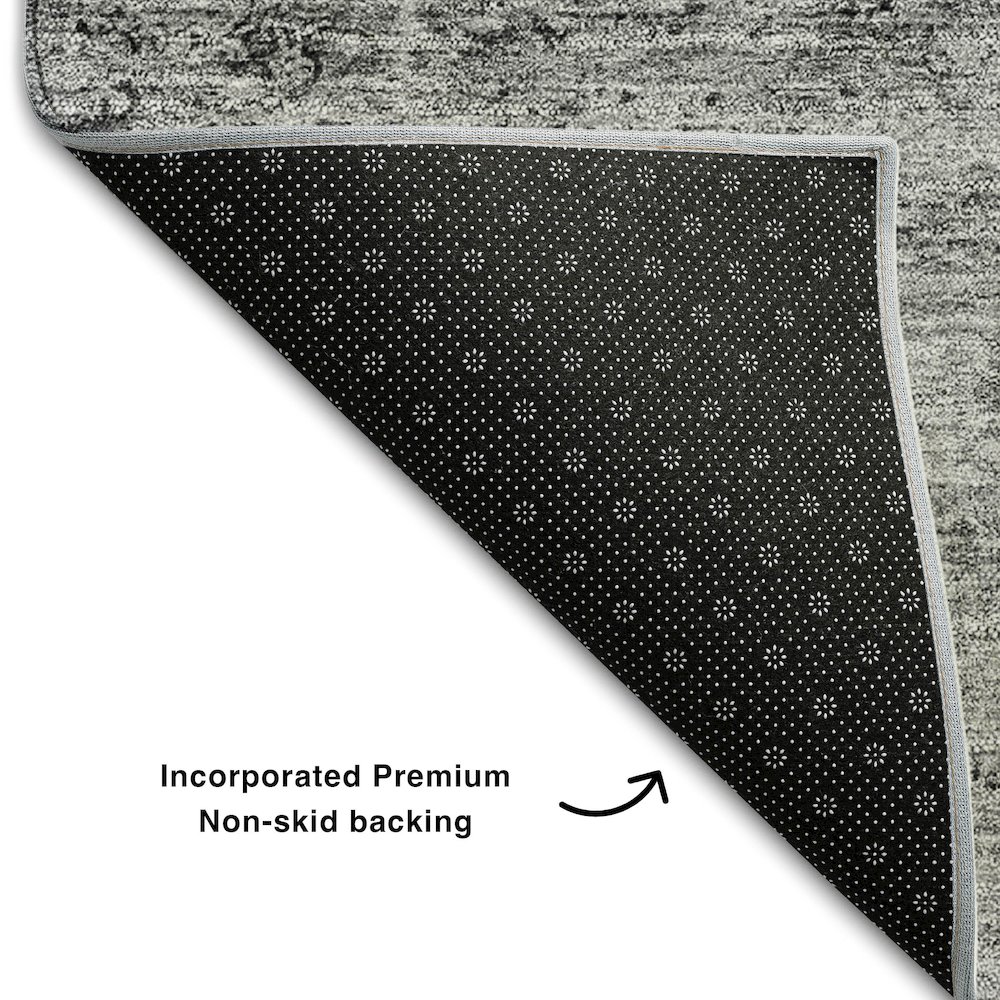 Premium Machine Washable Mayfield AMF675 Gray 1'8" x 2'6" Rug. Picture 2