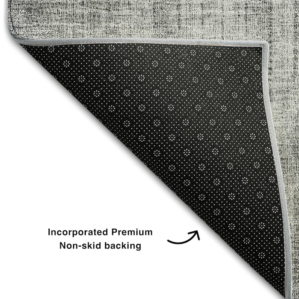 Premium Machine Washable Mayfield AMF676 Charcoal 1'8" x 2'6" Rug. Picture 2