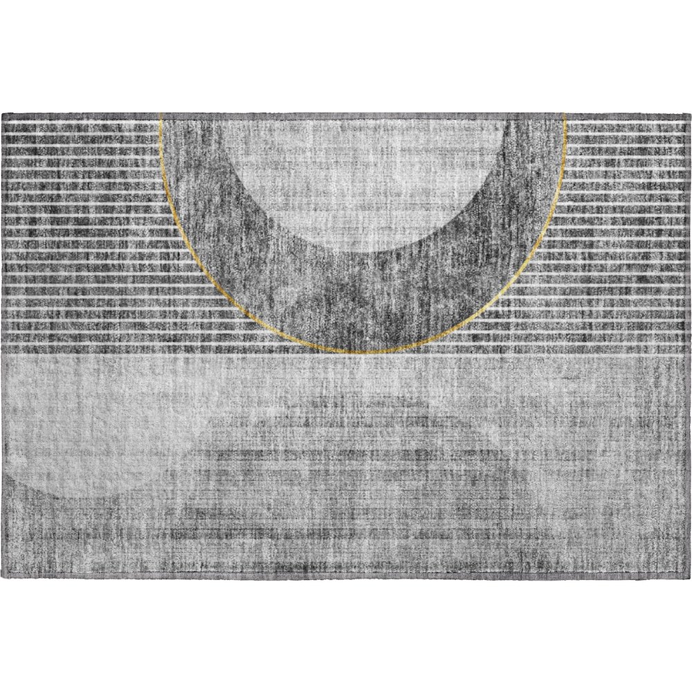 Premium Machine Washable Mayfield AMF676 Charcoal 1'8" x 2'6" Rug. Picture 1