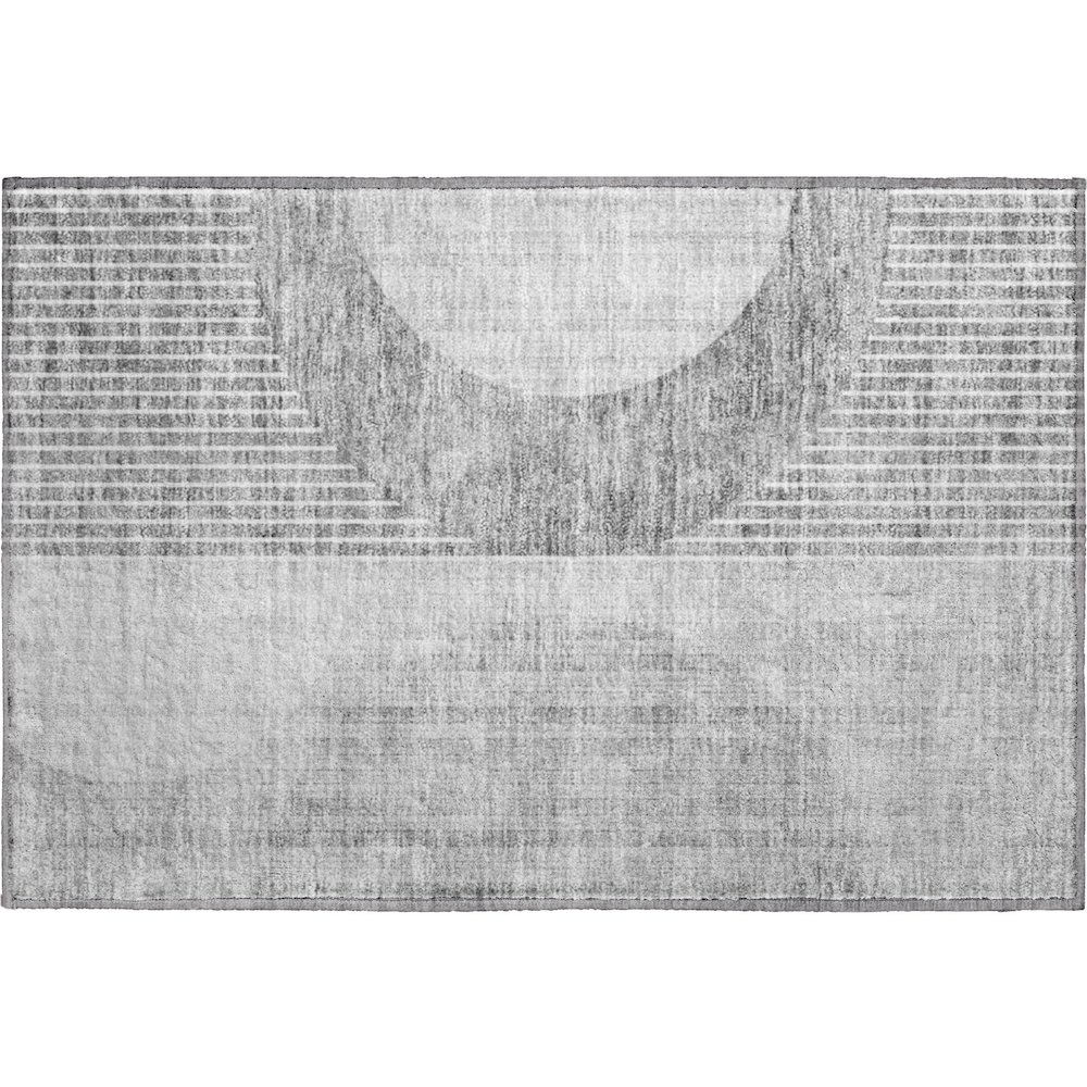 Premium Machine Washable Mayfield AMF676 Gray 1'8" x 2'6" Rug. Picture 1